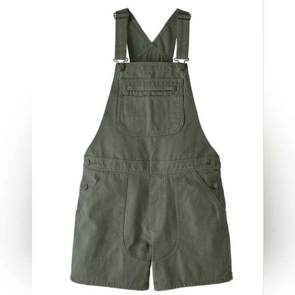 Patagonia Green Women's Stand Up Short Overalls - Picture 1 of 8